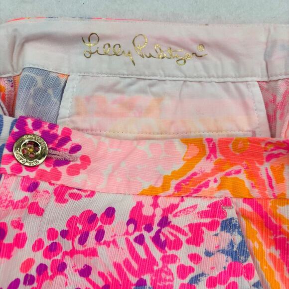 Lilly Pulitzer Buttercup Shorts Size 00 Paradise Pink 5 Inch Inseam Scallop Hem - Picture 4 of 13